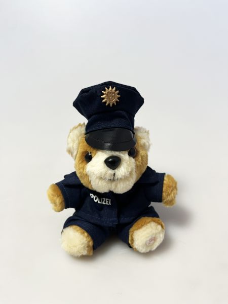 Polizei Teddy Anhänger mit achteckiger Mütze