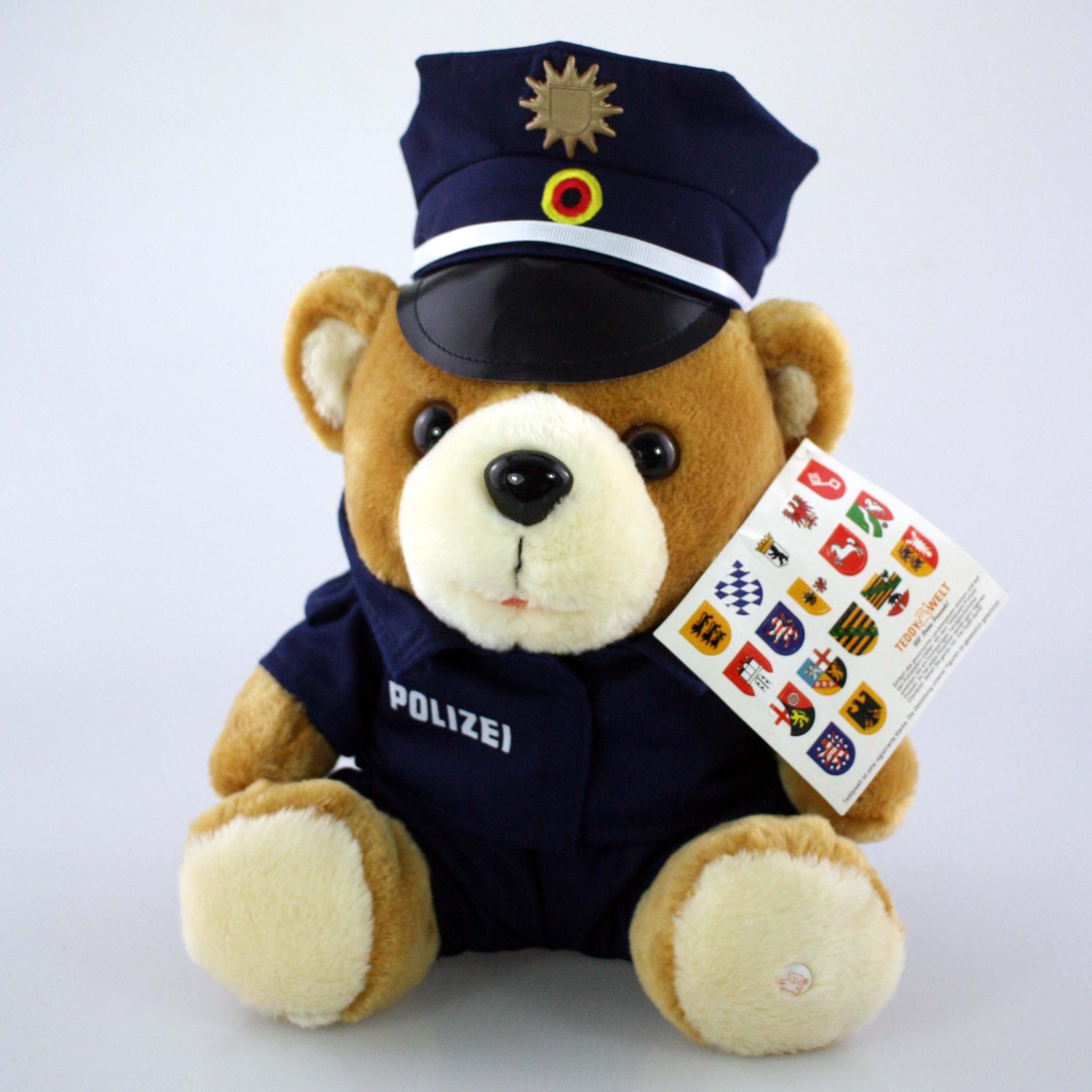 Polizei Teddy Anhänger mit blauer Mütze