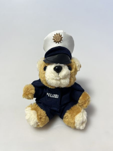 Polizei Teddy Anhänger mit weißer Mütze